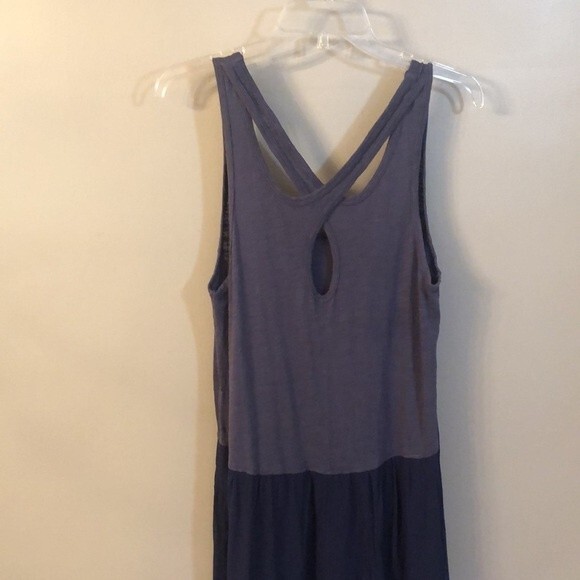 ANTHROPOLOGIE LEFT OF CENTER SIZE MEDIUM BLUE TULIPAN TANK DRESS HI LO HEM - Picture 5 of 9